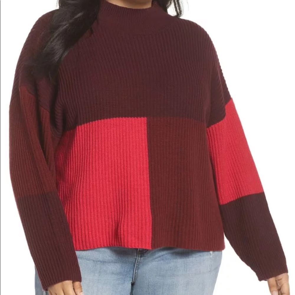 BP Mock Neck Colorblock Sweater